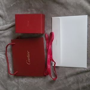 Cartier gift bag, box, ribbon and card w/ envelope